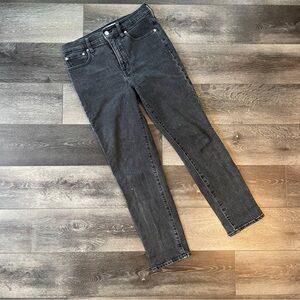 Madewell The Mid Rise Perfect Vintage Jean Women's Size 26 Black Wash  Denim